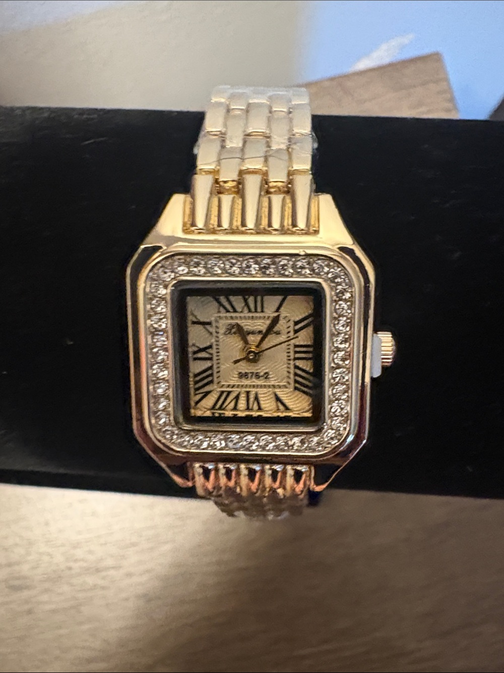 Two-Tone Gold & Silver Crystal Rectangle Women’s Watch